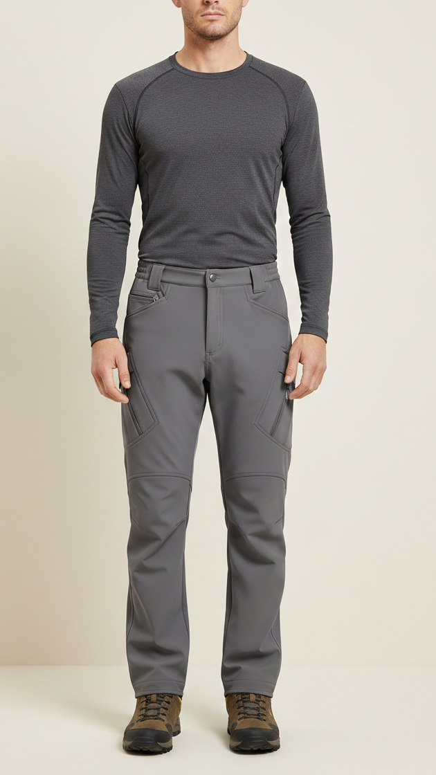 Pantalon cargo homme doublé polaire déperlant