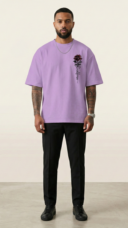 T-shirt homme imprimé rose coupe ample