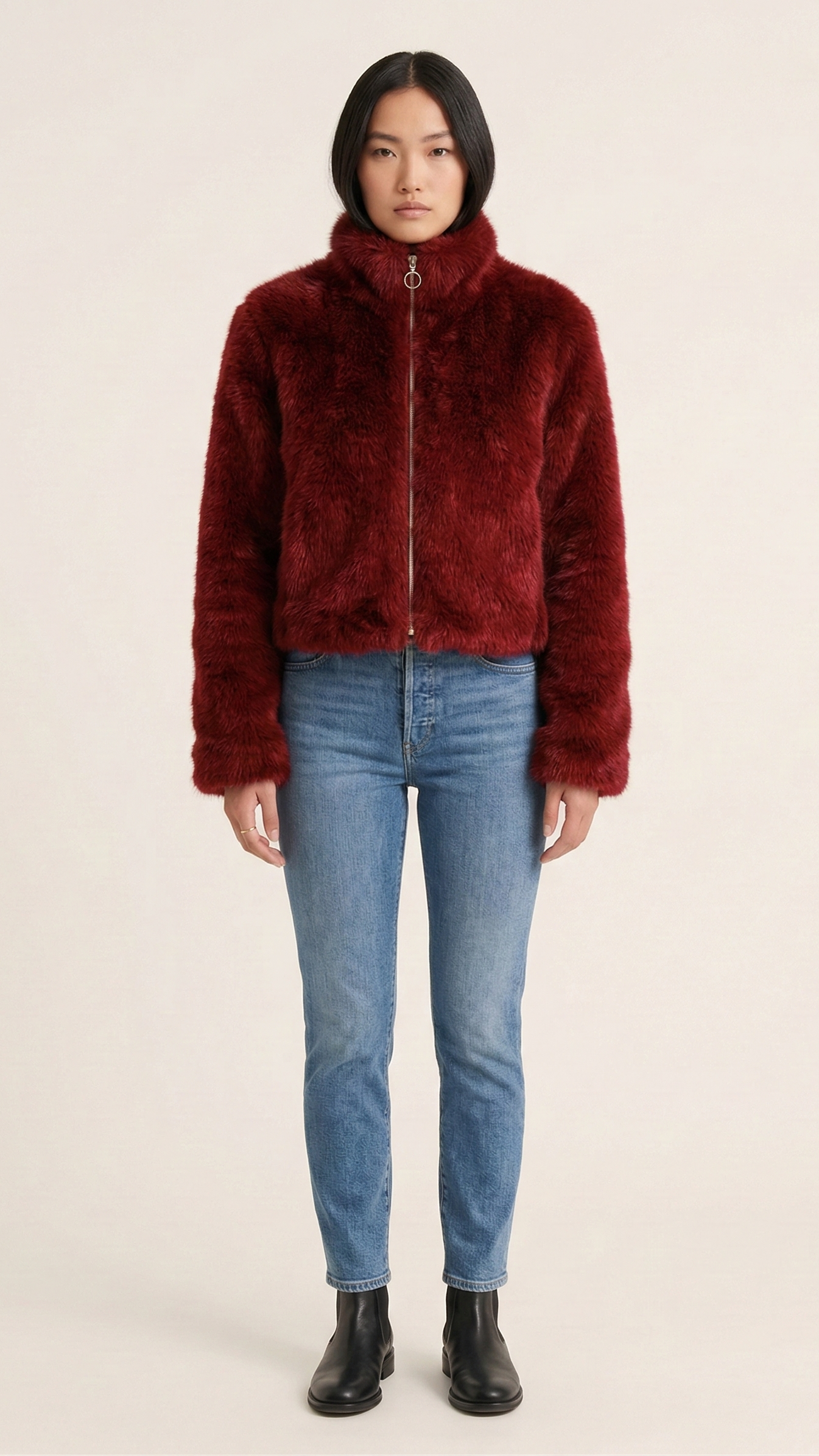 Veste zippée femme col montant