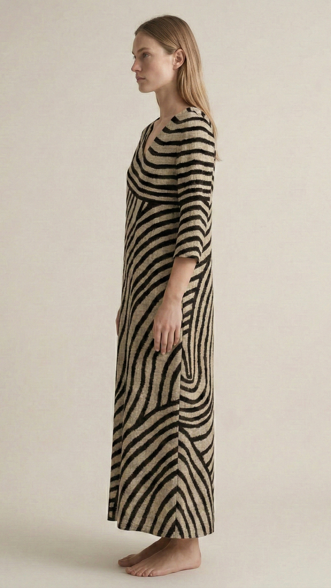 Robe femme col V poches
