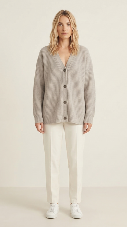 Cardigan maille femme boutonné col V