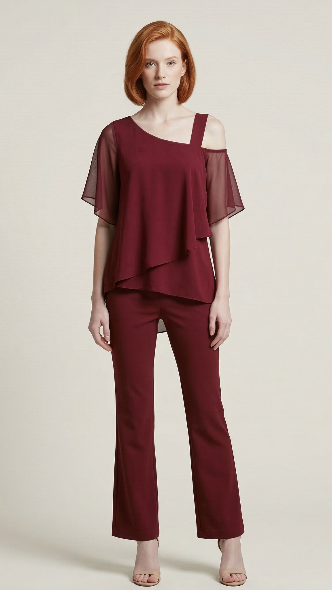 Ensemble combinaison femme épaules dénudées 2 pièces