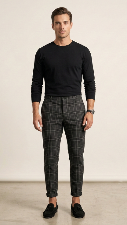 Pantalon chino homme à carreaux