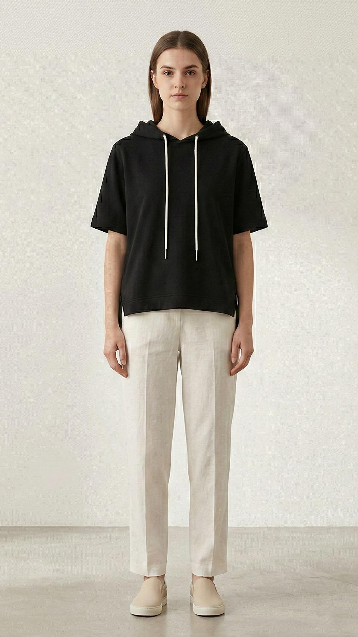 Sweat à capuche femme manches courtes