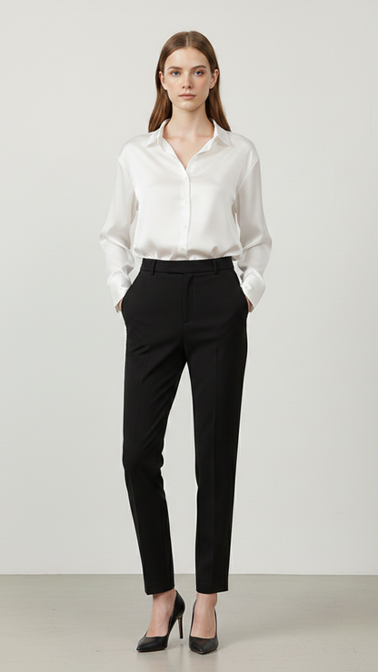 Chemisier femme boutonné manches longues