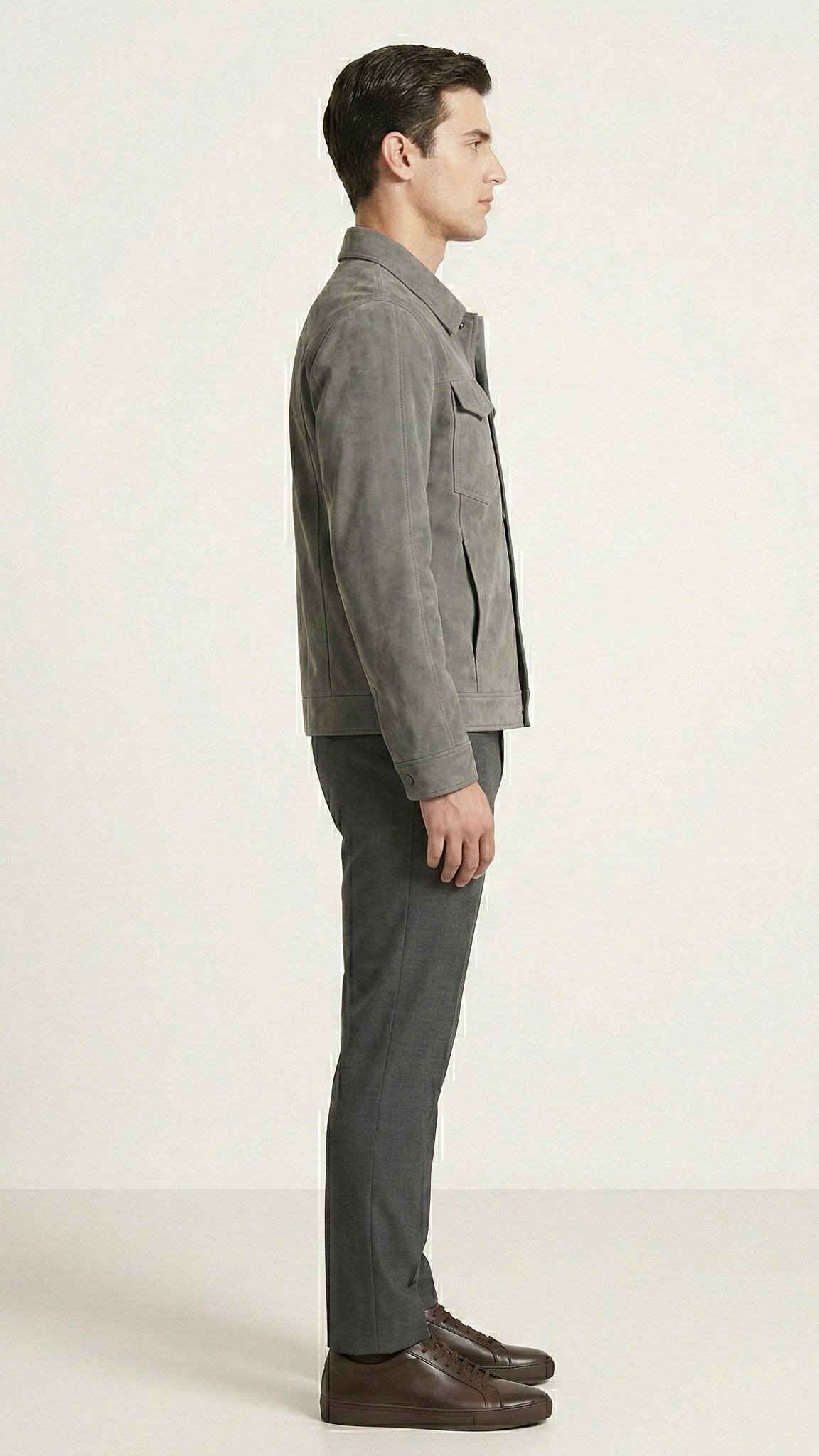 Veste homme boutonnée style suède