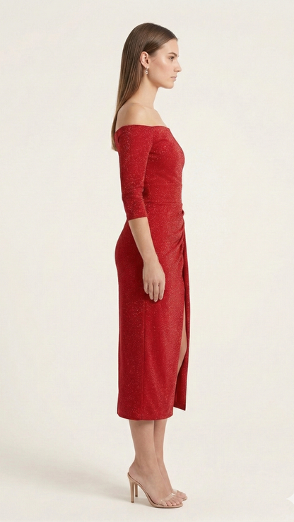 Robe de soirée pailletée femme