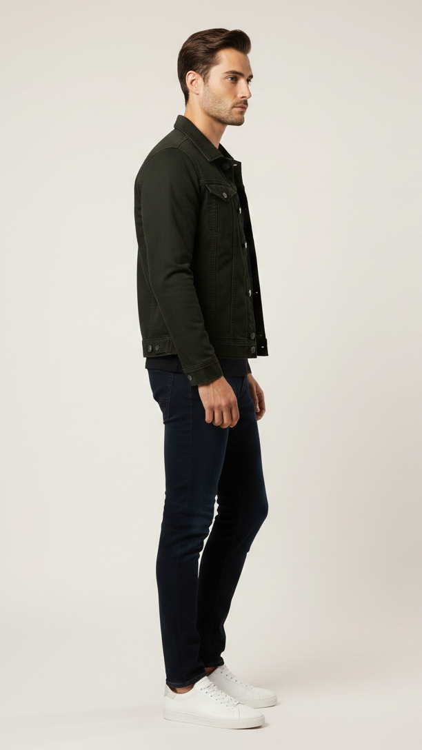Veste homme boutonnée coupe trucker