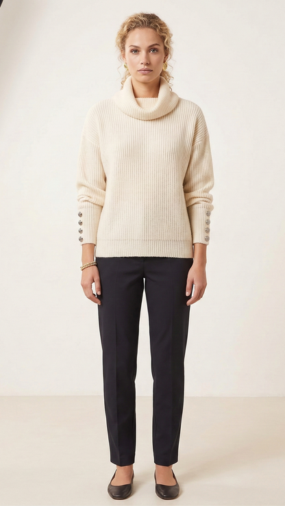 Pull col roulé femme palangre