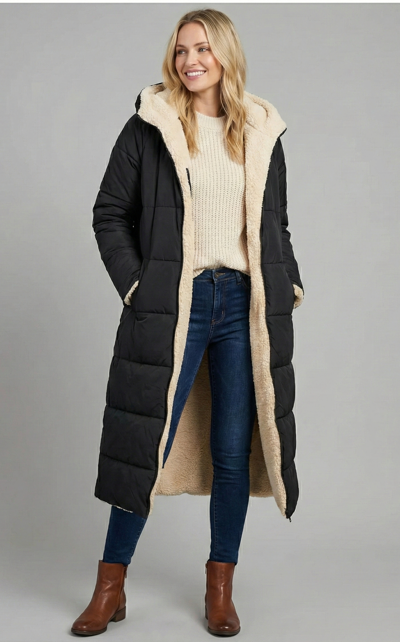 Dames trenchcoat | met fleecevoering