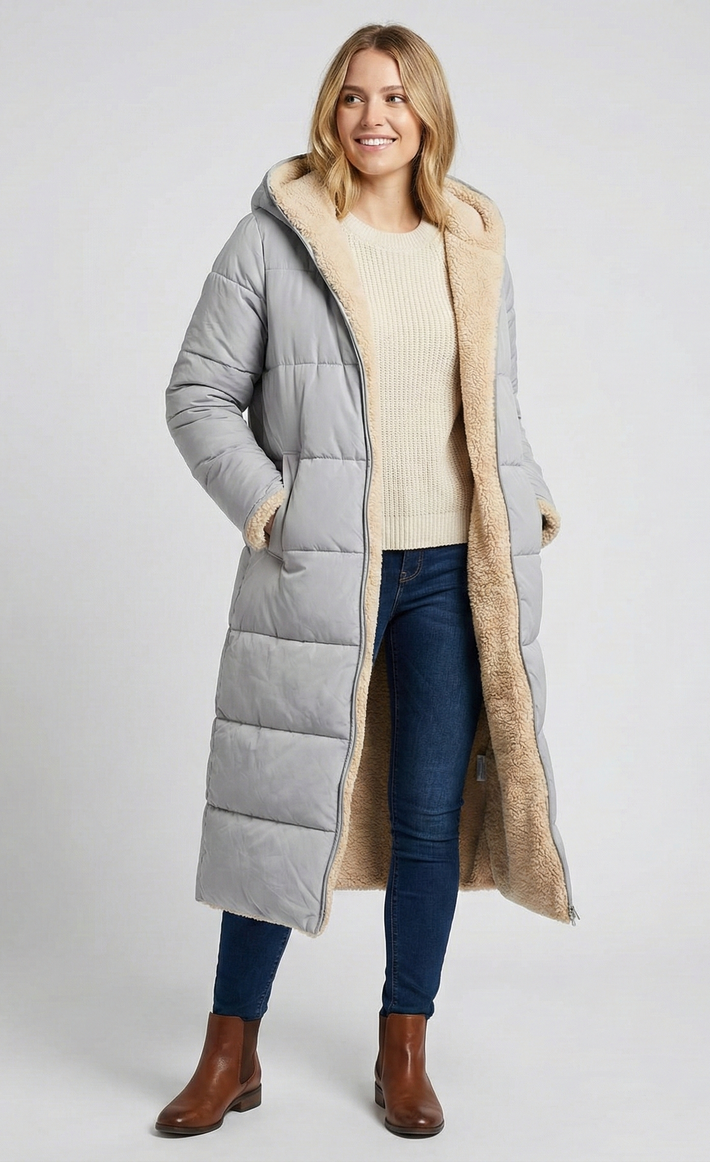 Dames trenchcoat | met fleecevoering