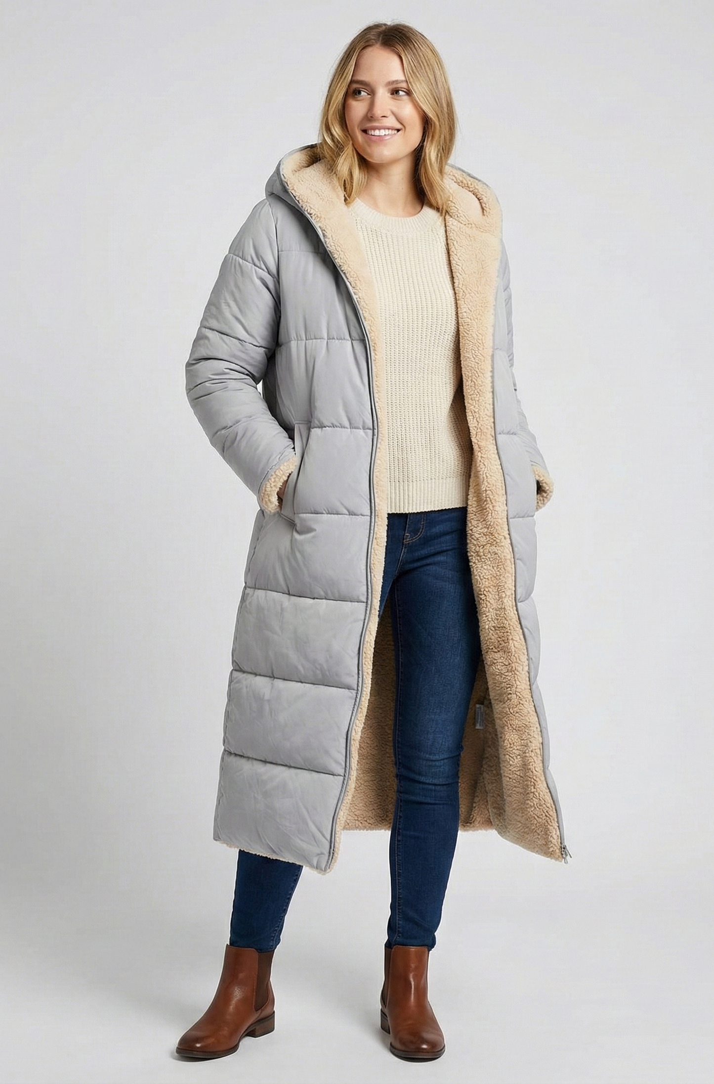 Dames trenchcoat | met fleecevoering