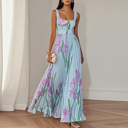 Robe maxi florale élégante femme