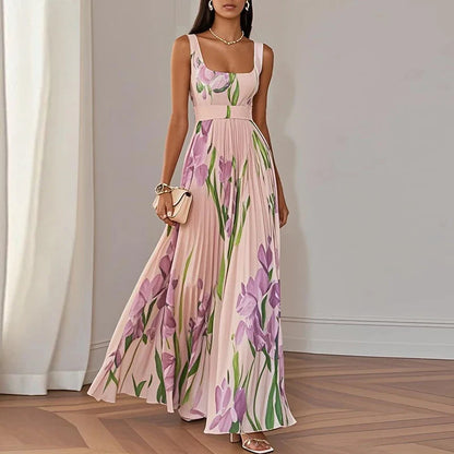 Robe maxi florale élégante femme