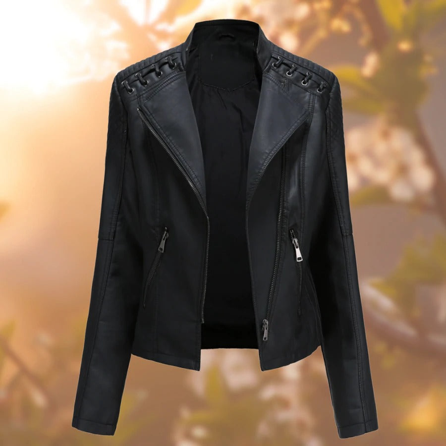 Dames faux leren bikerjas | rits