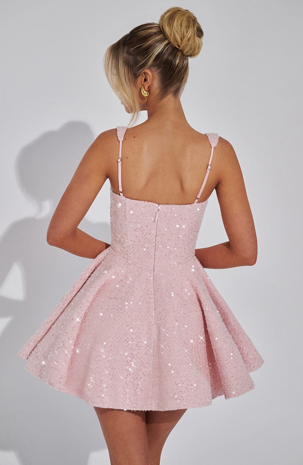 Robe mini sequins nœud femme