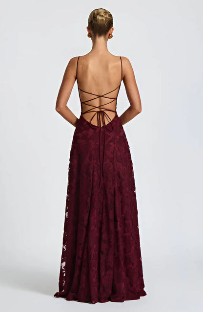 Robe maxi fleurie à bretelles femme