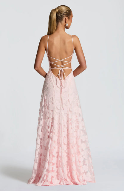 Robe maxi fleurie à bretelles femme
