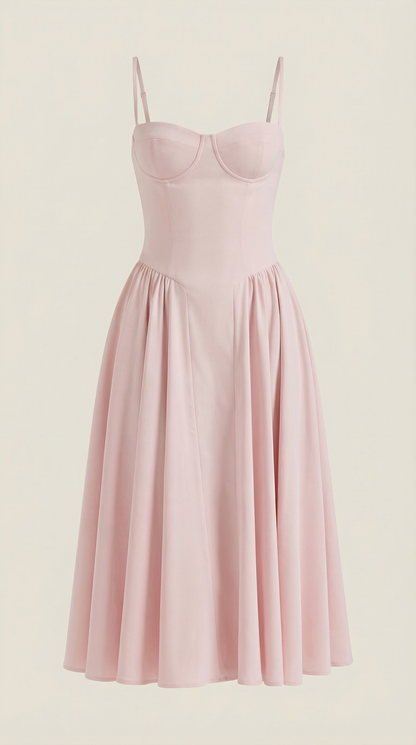 Robe midi corset femme imprimé fleuri