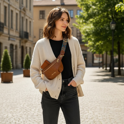 Sac banane cuir tendance large sangle