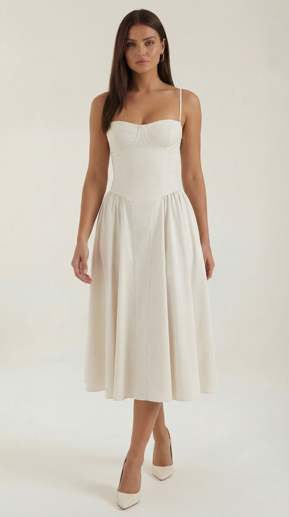 Robe midi corset femme imprimé fleuri