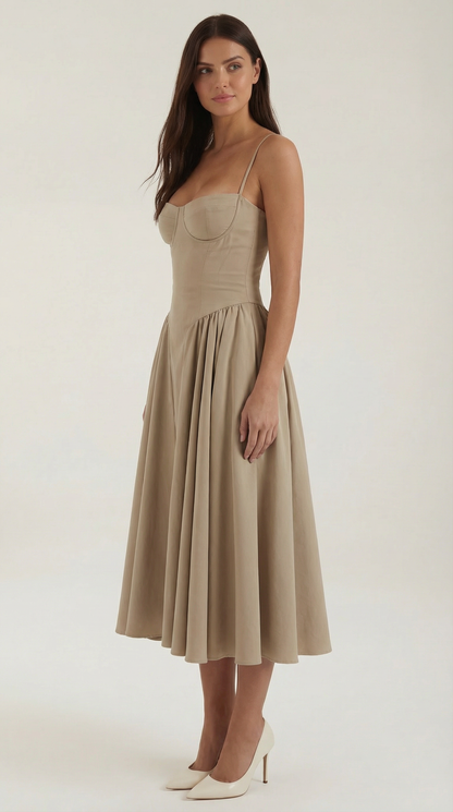 Robe midi corset femme imprimé fleuri
