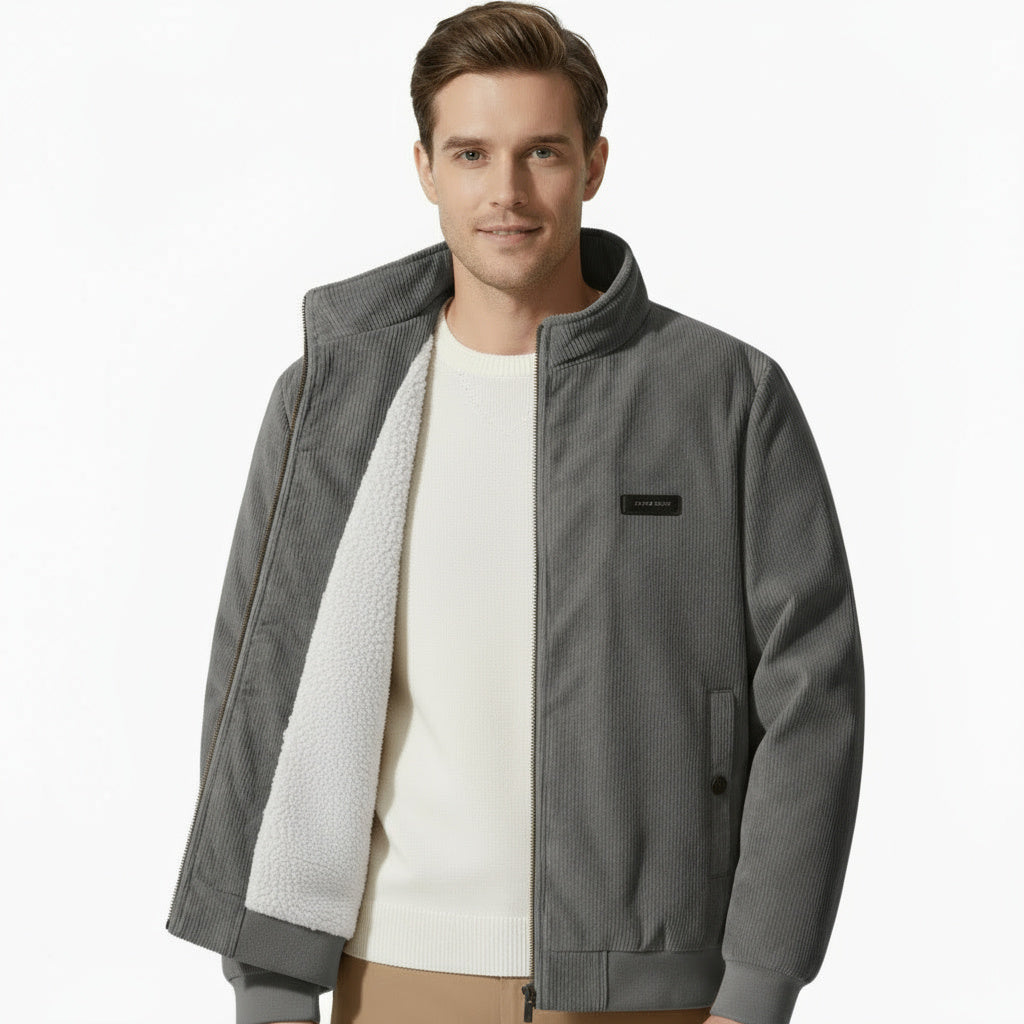 Heren corduroy jas | sherpa voering