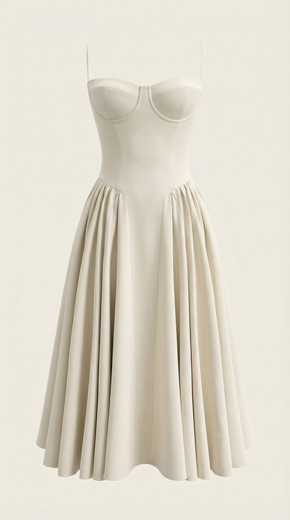Robe midi corset femme imprimé fleuri