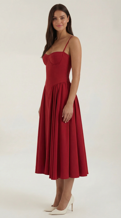Robe midi corset femme imprimé fleuri