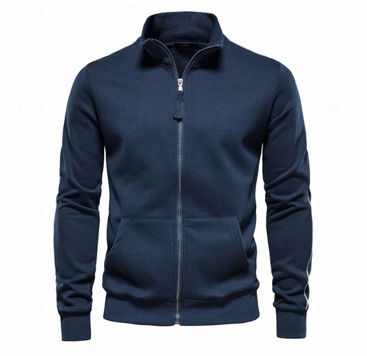 Heren sweatshirt | rits en opstaande kraag