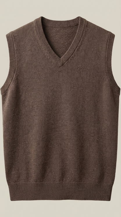 Pull sans manches homme col V