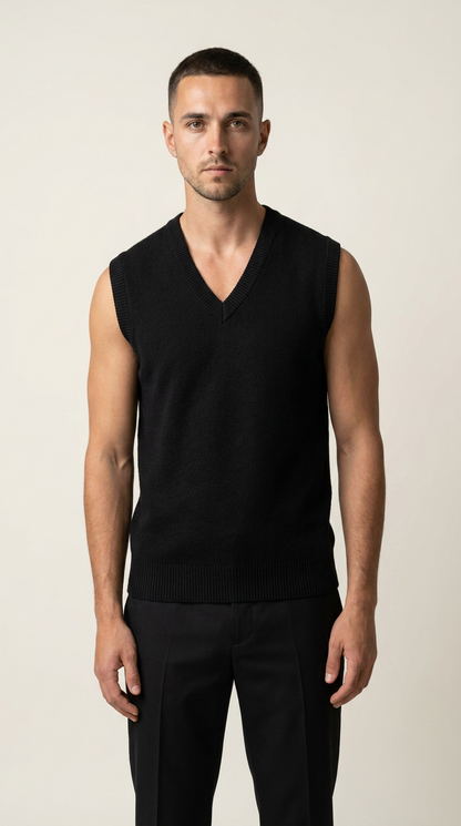Pull sans manches homme col V