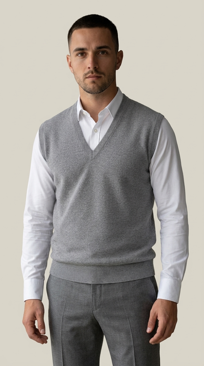 Pull sans manches homme col V