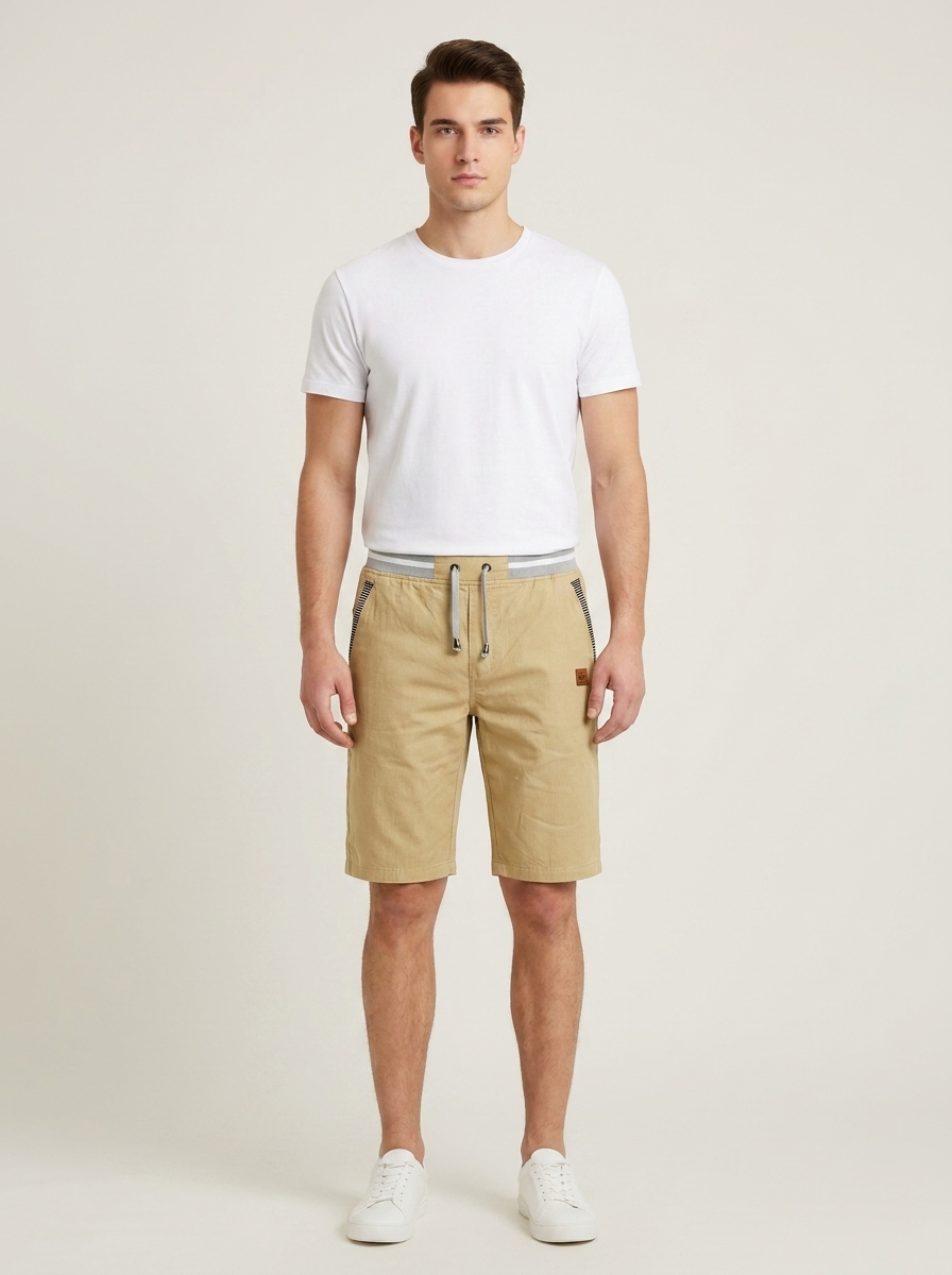 Short cargo homme kaki - vue de face