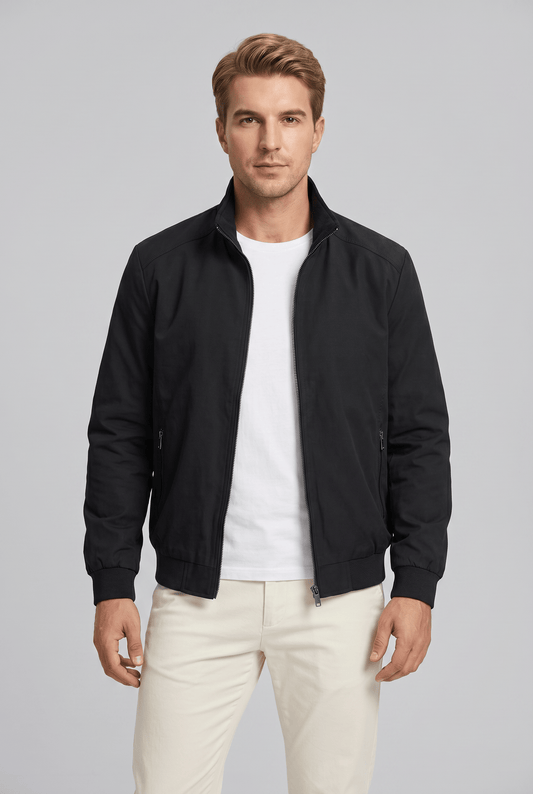 Veste Homme Zippée à Col Montant | Poignets Côtelés