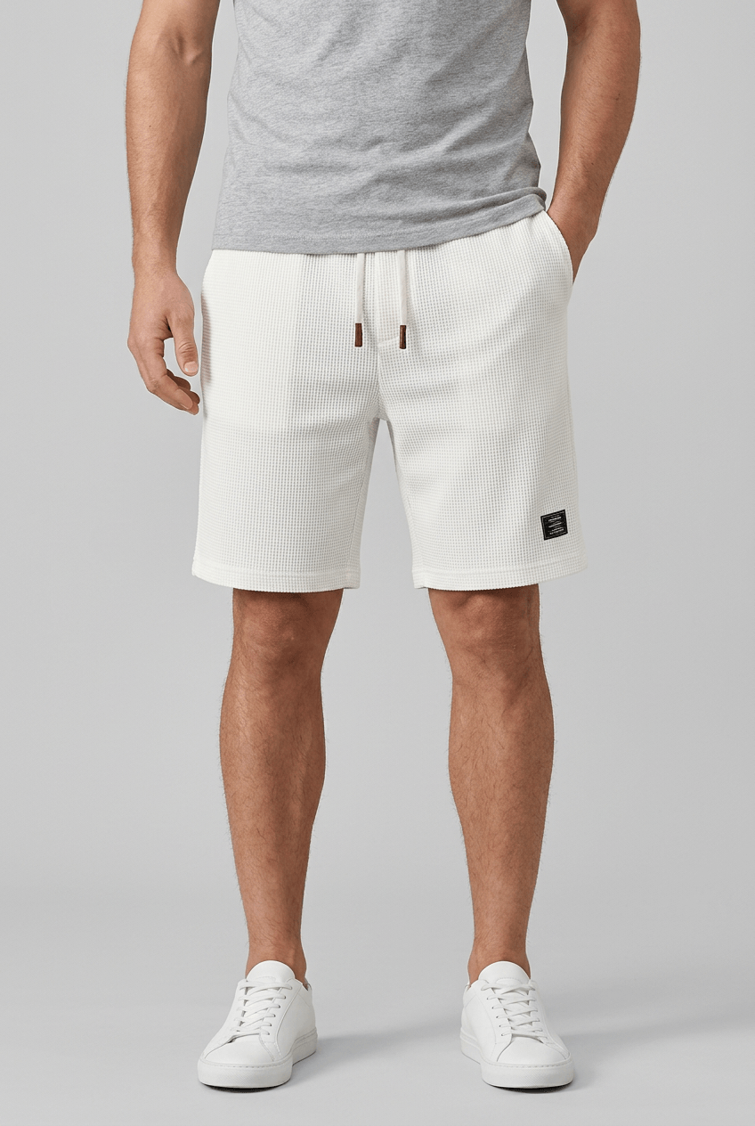 Short Homme Texturé Gaufré | Taille Élastique à Cordon