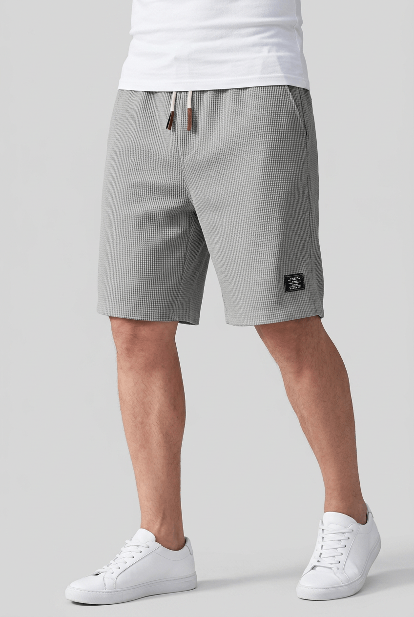 Short Homme Texturé Gaufré | Taille Élastique à Cordon