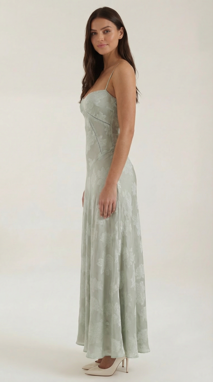 Robe maxi dentelle femme col cœur