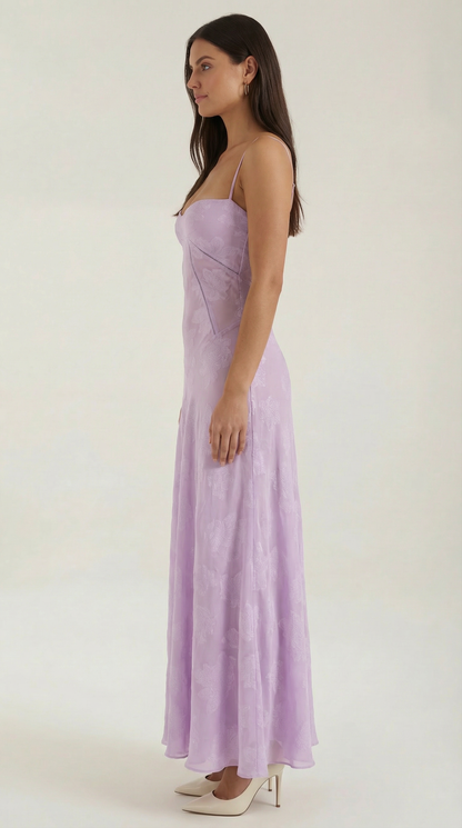 Robe maxi dentelle femme col cœur