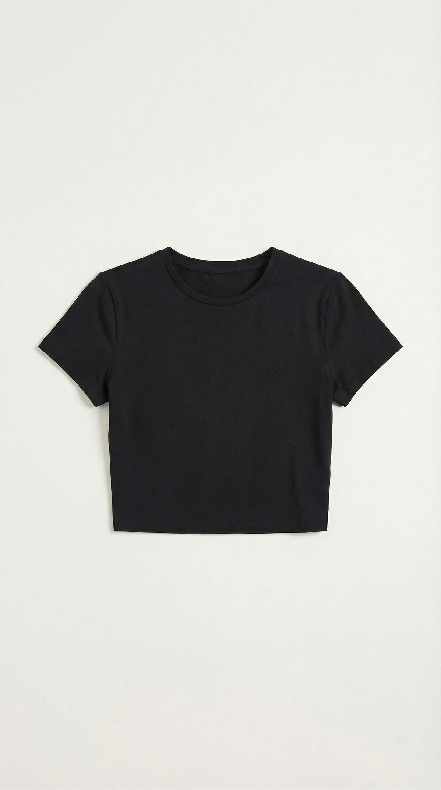 Top court femme col rond manches longues