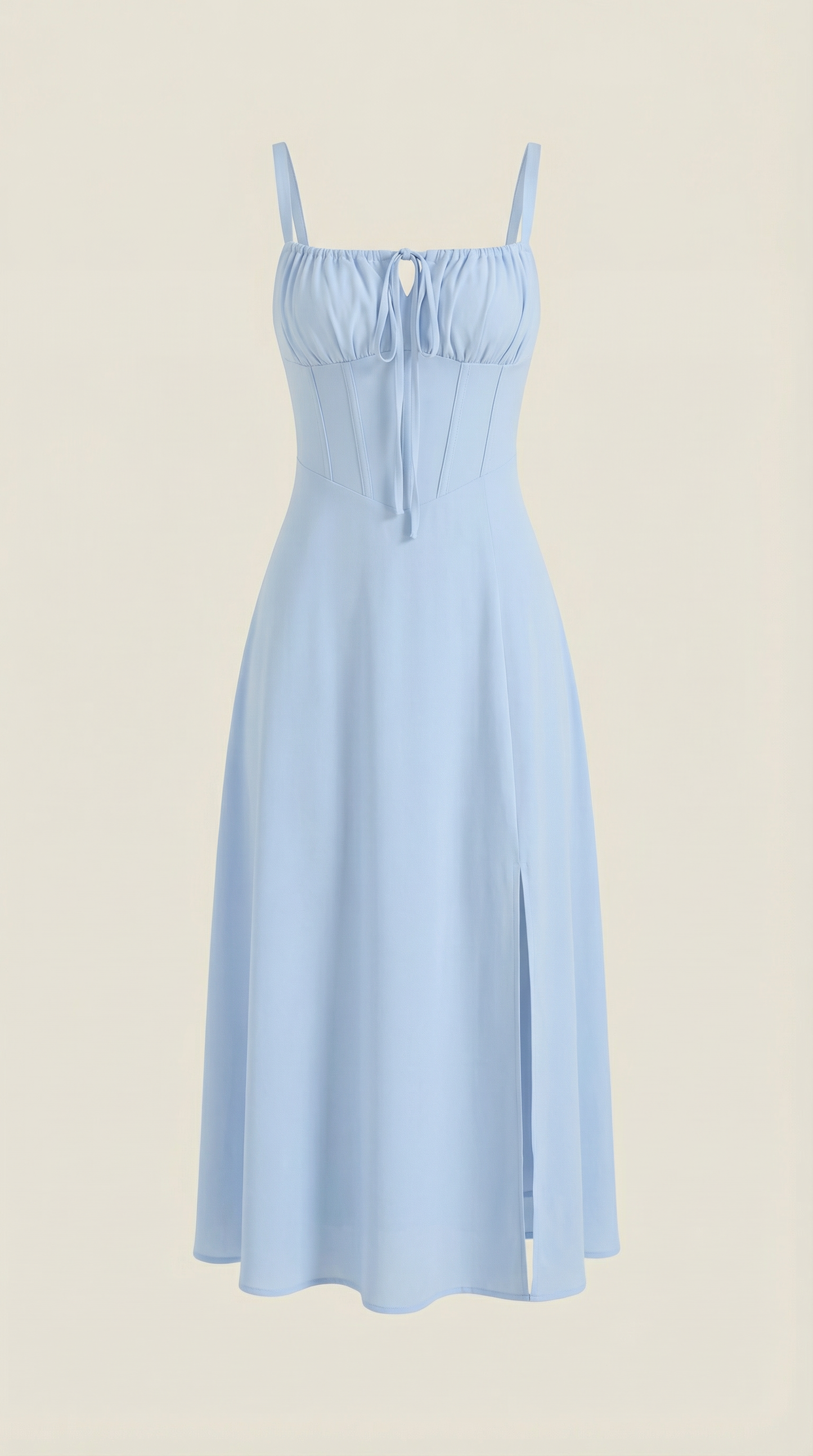 Robe midi lacets élégante femme