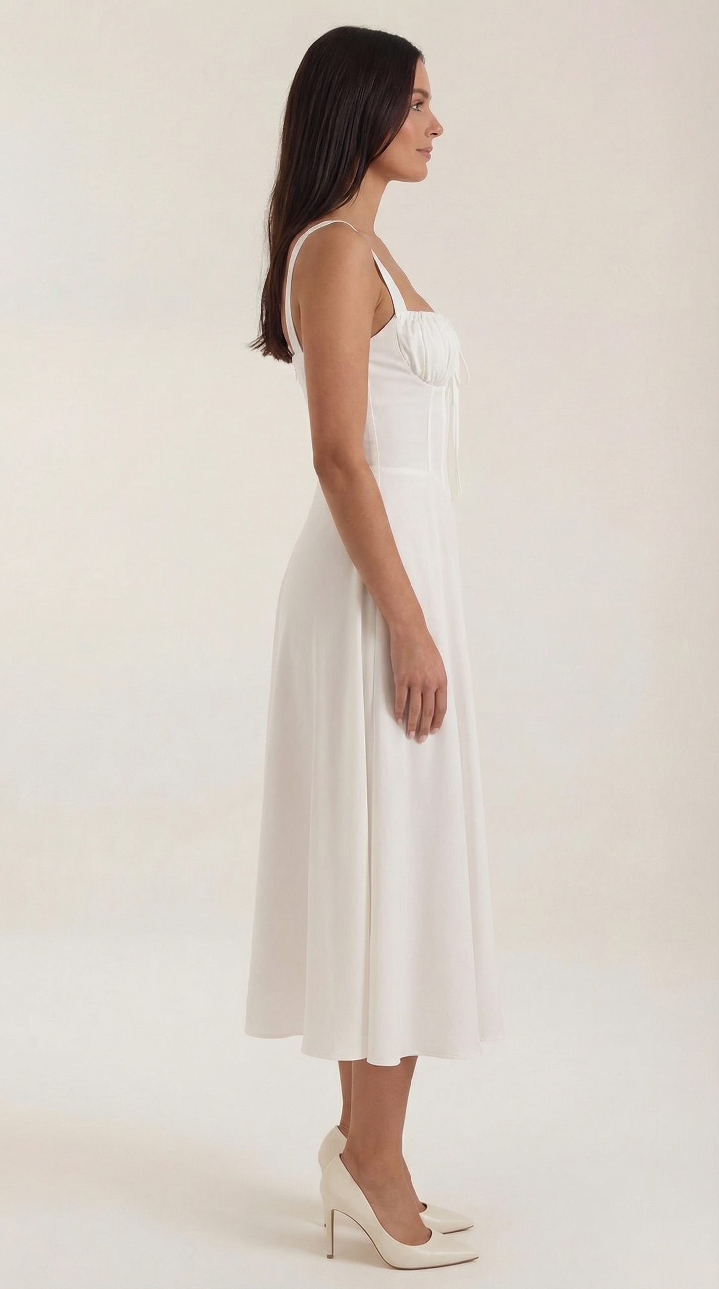 Robe midi lacets élégante femme