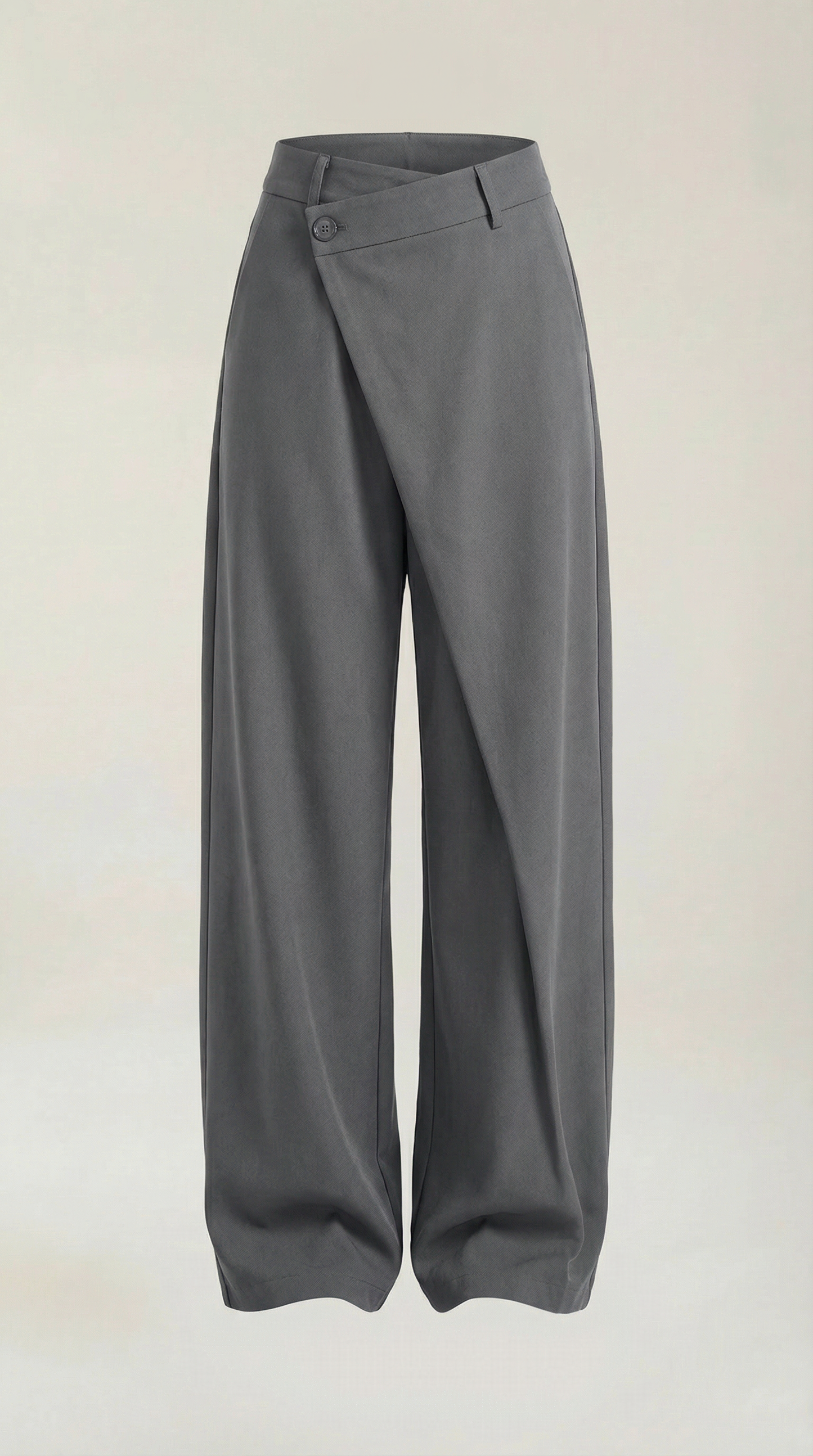 Pantalon large femme portefeuille asymétrique