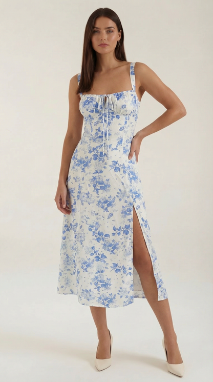 Robe midi fleurie femme été