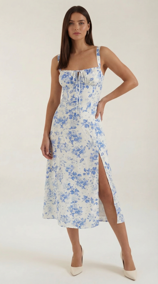 Robe midi fleurie femme été