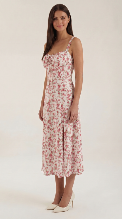 Robe midi fleurie femme été
