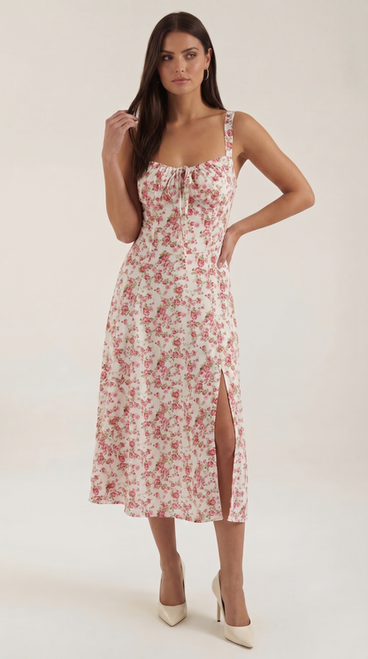 Robe midi fleurie femme été