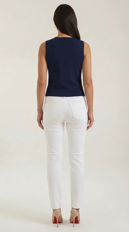 Gilet femme en maille boutonné