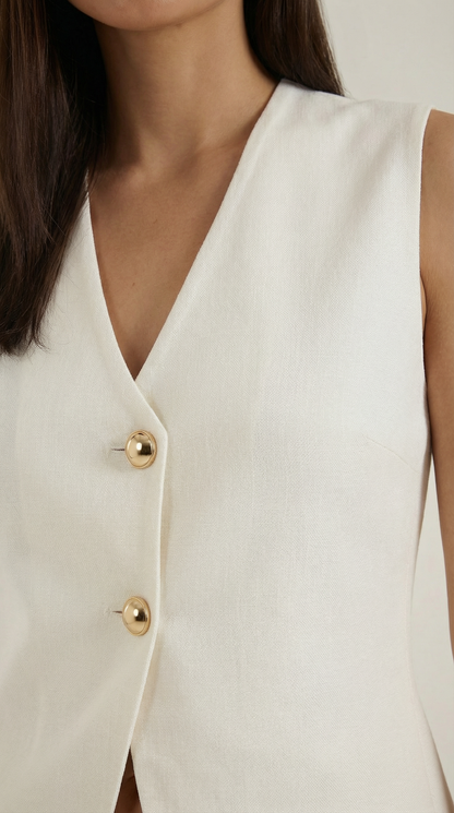 Gilet femme en maille boutonné