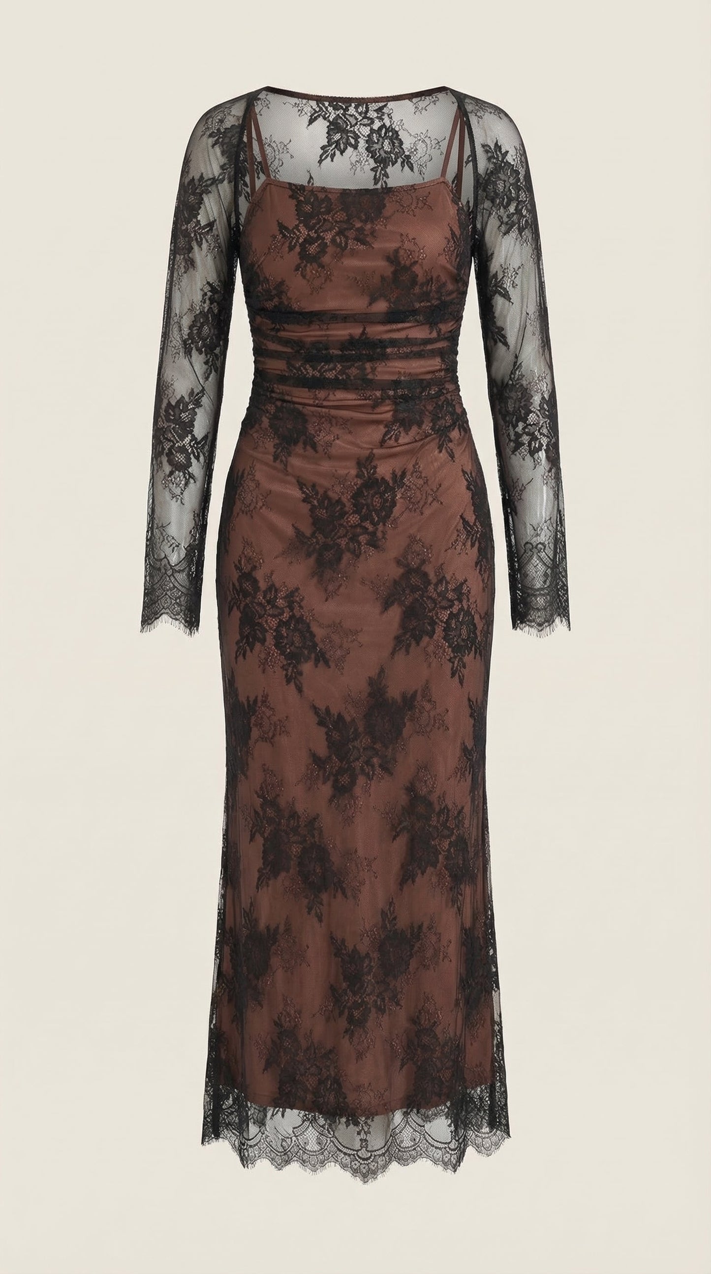 Robe maxi dentelle élégante femme